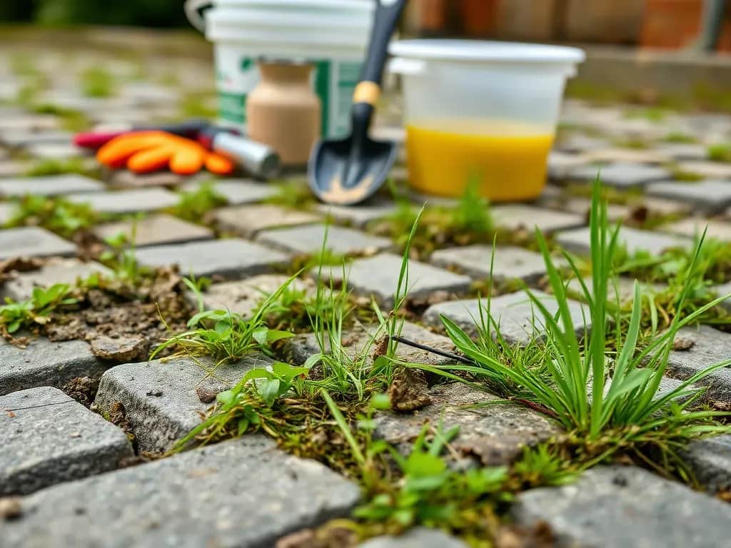 Jak usunąć trawę z kostki brukowej domowym sposobem i uniknąć problemów