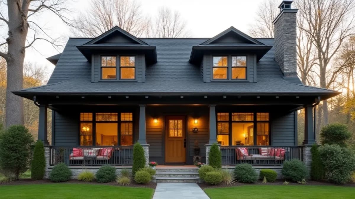 Jakie kolory elewacji najlepiej pasują do grafitowego dachu i okien złoty dąb